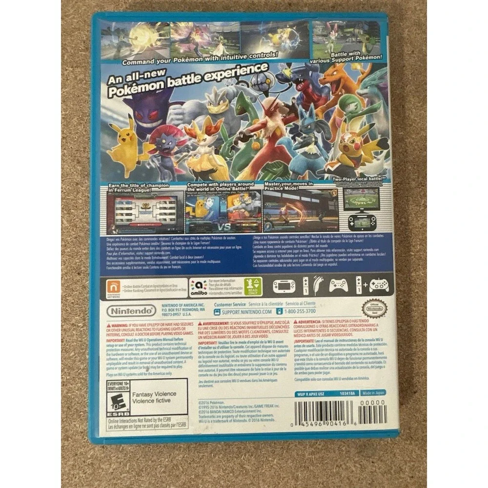 Pokémon Tournament Wii U Game Pokkén Tournament (Nintendo Wii U, 2016) CIB